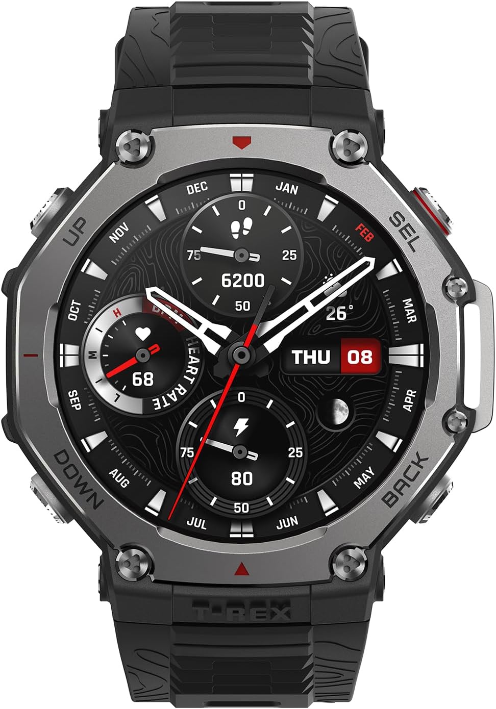 Amazfit T-Rex 3 Outdoor Smartwatch 48mm Pantalla AMOLED, Mapas & Navegación Offline, 6 Sistemas de Satélite GPS Doble Banda, 27 Días de Duración de Batería, Pago NFC, 170 Modo Deportes de Aventura