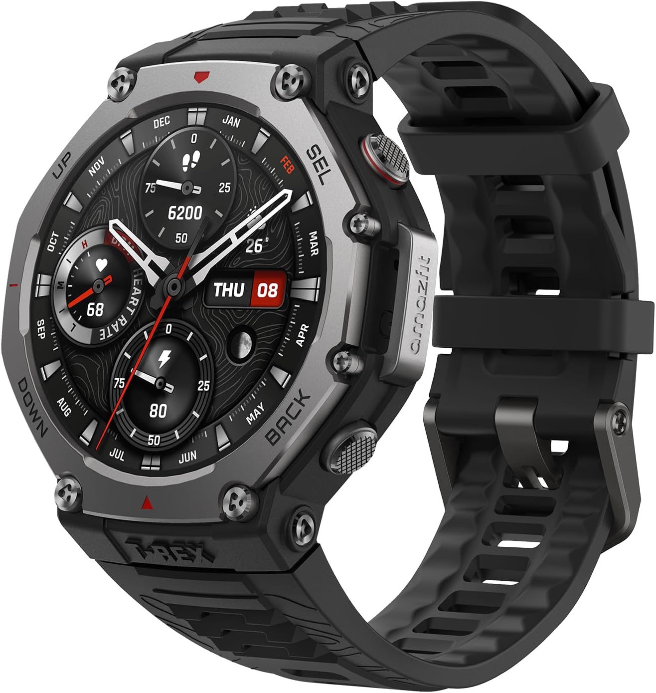 Amazfit T-Rex 3 Outdoor Smartwatch 48mm Pantalla AMOLED, Mapas & Navegación Offline, 6 Sistemas de Satélite GPS Doble Banda, 27 Días de Duración de Batería, Pago NFC, 170 Modo Deportes de Aventura