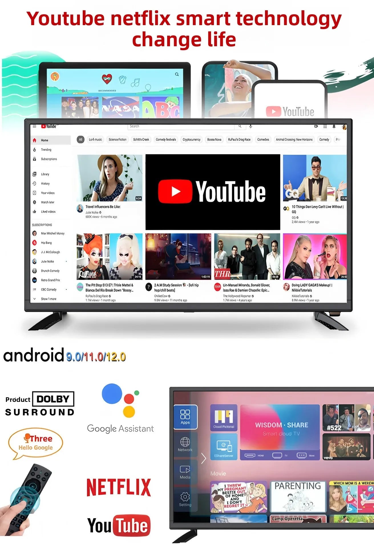85 Inch QLED 4K UHD 120Hz Smart Android TV WiFi - Rios Future ShopSmart Tv3:-1fc147