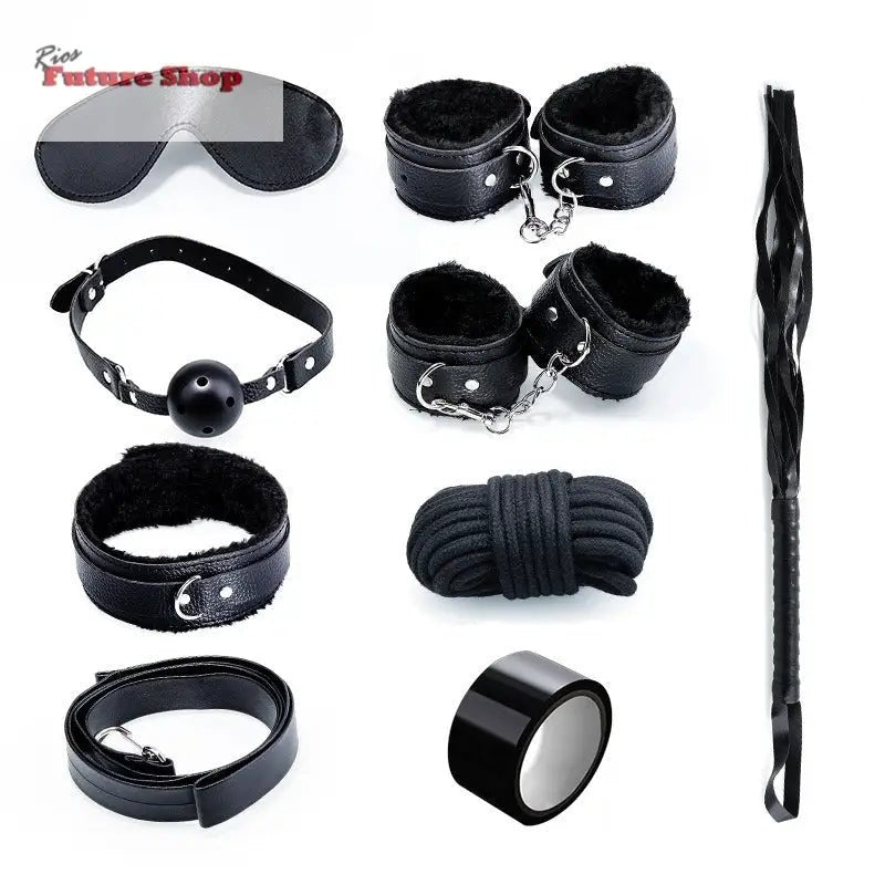 8Pcs Set Erotic - Couples Flirting Game Set Plush Leather - Rios Future Shop