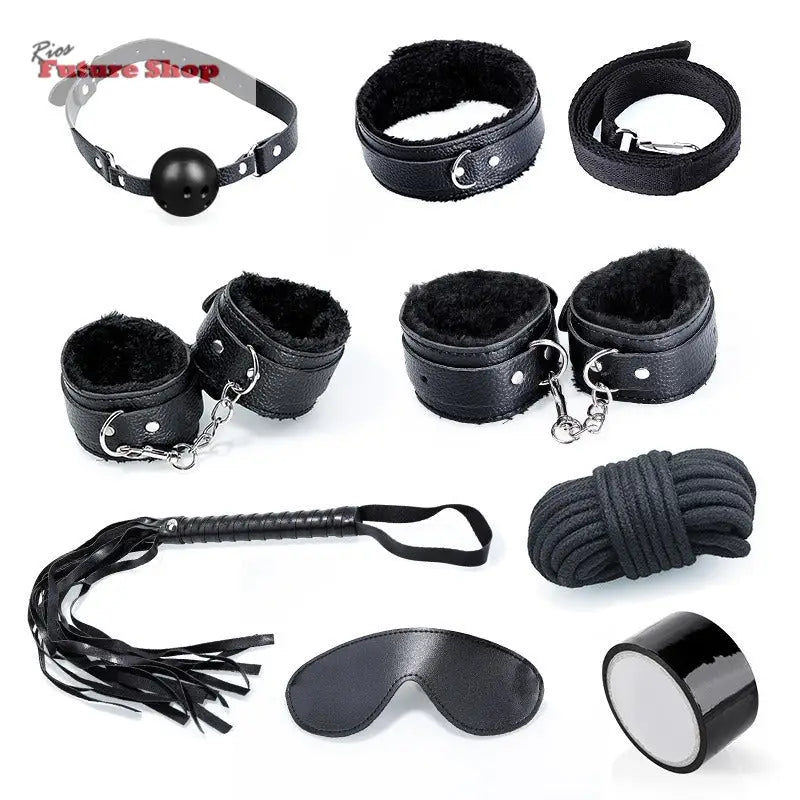 8Pcs Set Erotic - Couples Flirting Game Set Plush Leather - Rios Future Shop