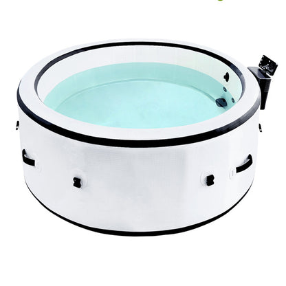 Inflatable Hot Tub, Portable Spa Pool, Outdoor Spa Center That Can Accommodate 4-6 People, With Lid And 6 Colored Light Beads