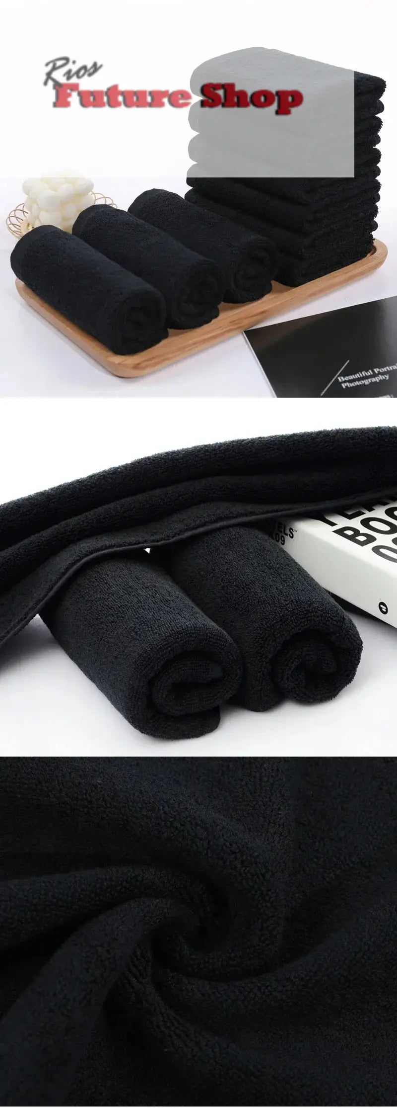 Black Towel Cotton Soft Face Towel DSers