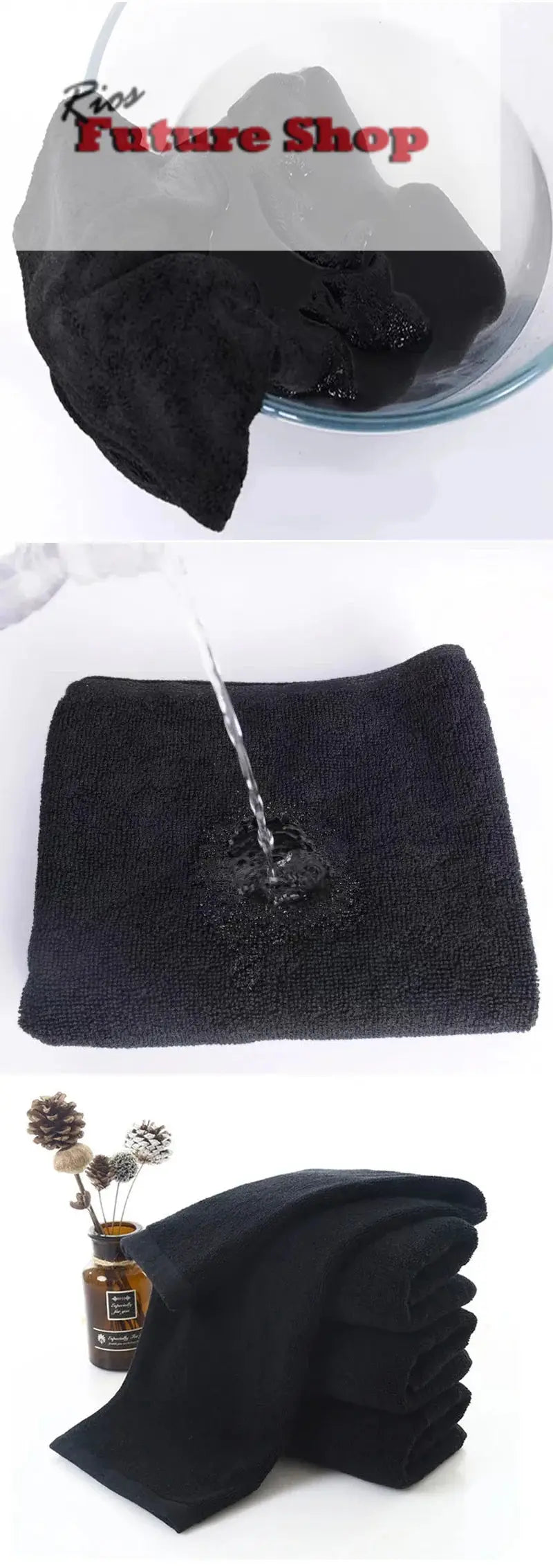 Black Towel Cotton Soft Face Towel DSers