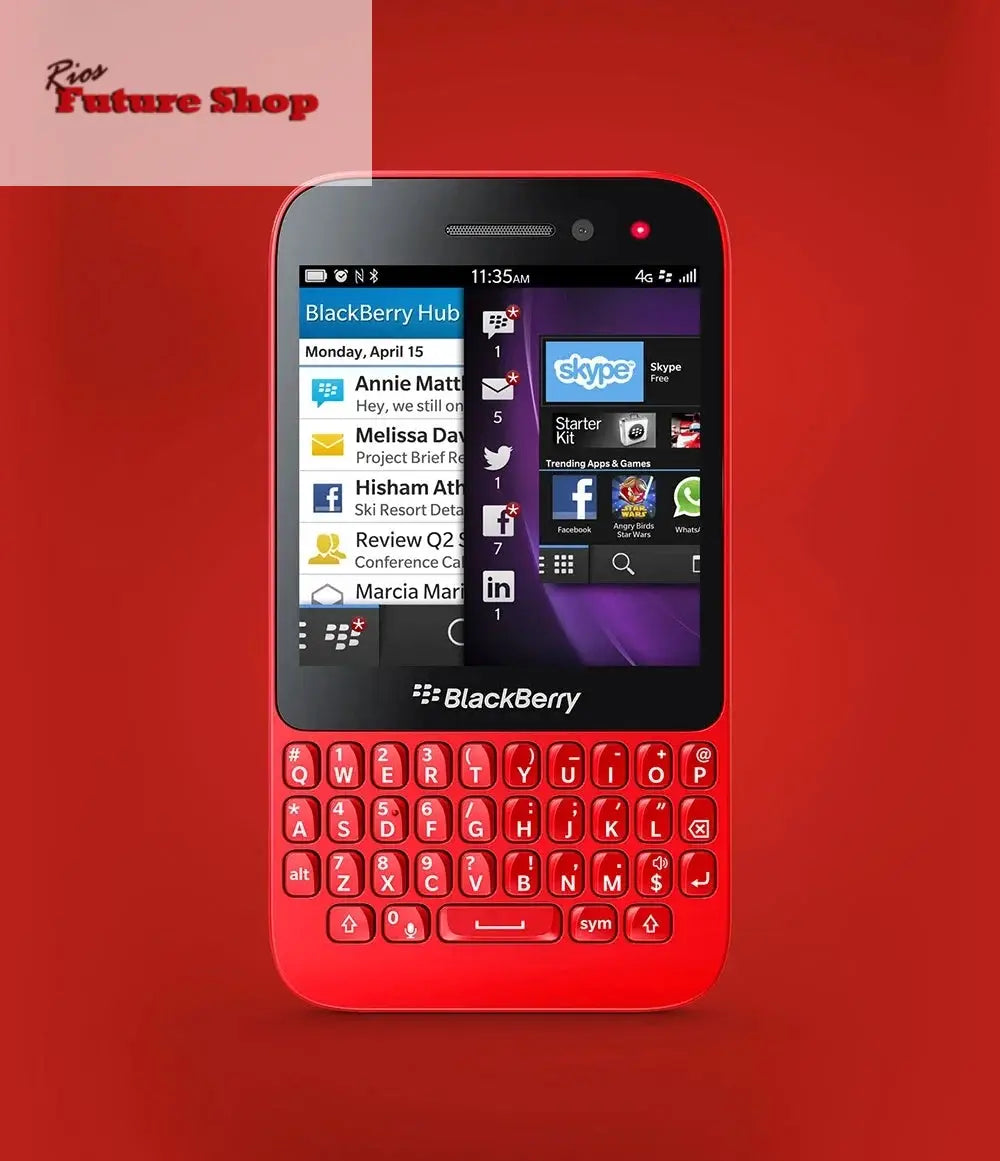 Blackberry Q5 4G Mobile Phone Unlocked 3.1" 2GB RAM 8GB ROM 5MP+2MP WIFI GPS q5 phone QWERTY Keyboard BlackBerryOS cellphone - Rios Future Shop