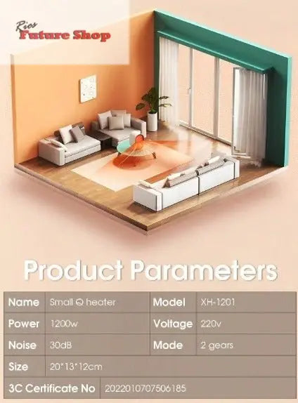 Calefactor de cerámica PTC de 1200 W - Rios Future Shop