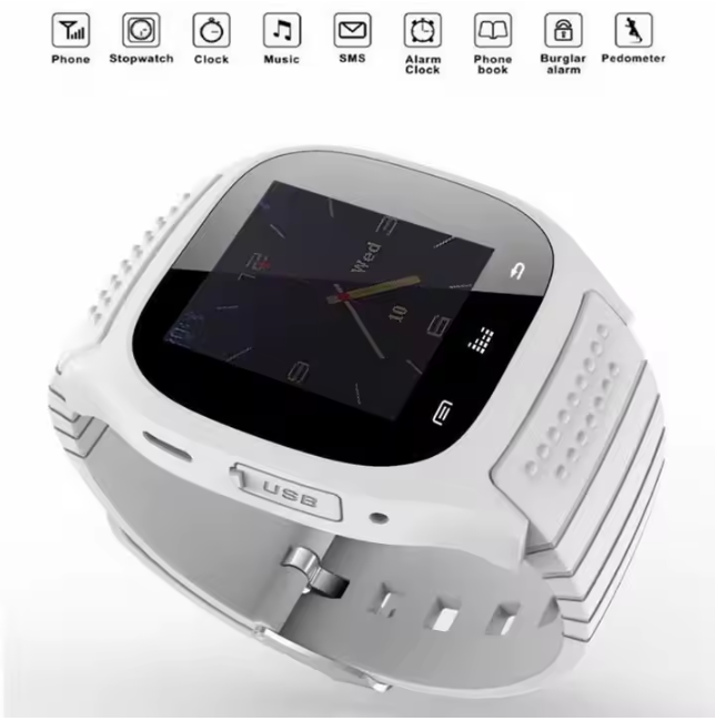 Smartwatch m26 mate, à prova d' água, bt, para smartphones android e ios, via app