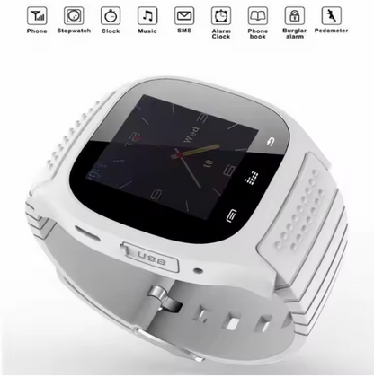 Smartwatch m26 mate, à prova d' água, bt, para smartphones android e ios, via app