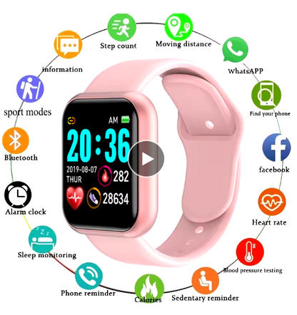 D20 Multifunctional Smart Watch for Men and Women Bluetooth Connected Phone 