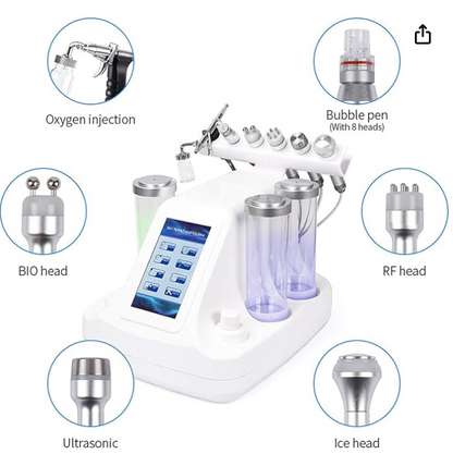 Dispositivo de microdermoabrasão 7 em 1, água hidrogénio e oxigénio, máquina de beleza Hydra Facial Hydrodermabrasion Machine