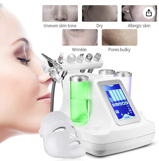 Dispositivo de microdermoabrasão 7 em 1, água hidrogénio e oxigénio, máquina de beleza Hydra Facial Hydrodermabrasion Machine