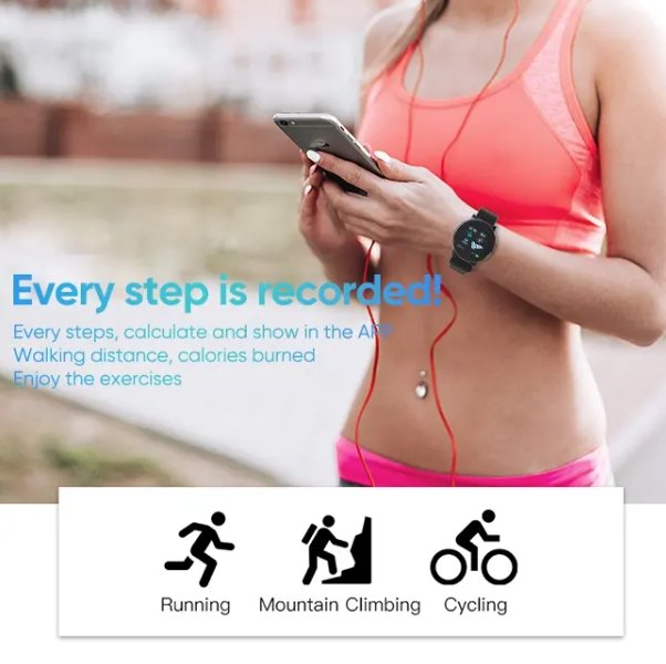 D18 Smart Band Heart Rate Monitor Smart Bracelet Round Smart watch 