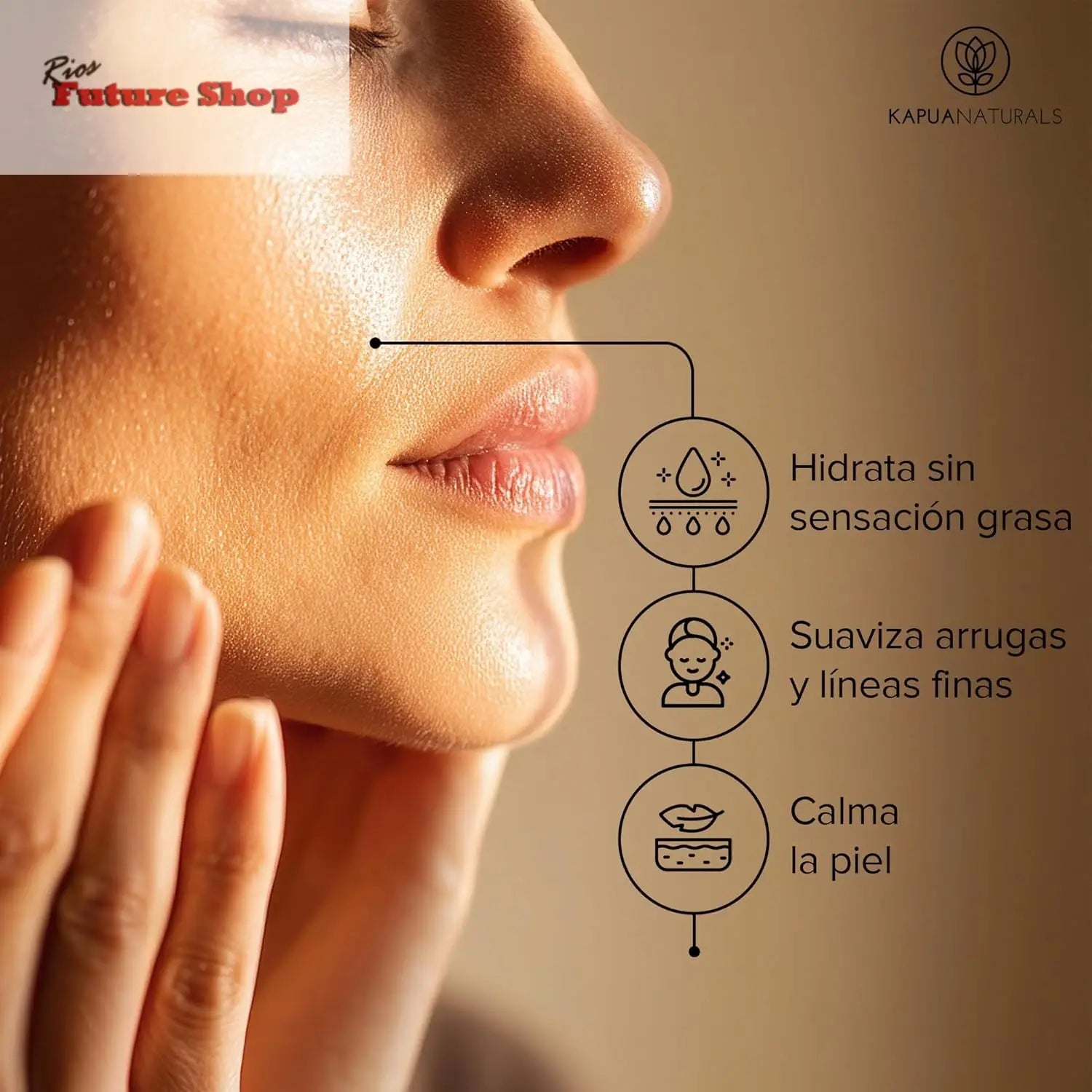 Crema Facial de Acido Hialuronico • 100ml • Crema Hidratante Facial • ORGÁNICA & VEGANO • Cosmética natural y sostenible • con Aloe Vera •Crema hidratante antiedad para hombres y mujeres - Rios Future Shop