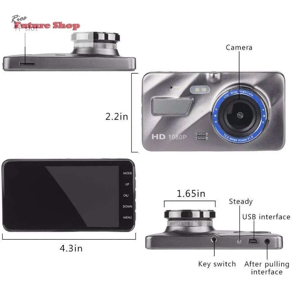 Dash Dual Cam Car DVR Camera Full HD 1080P - Rios Future Shop