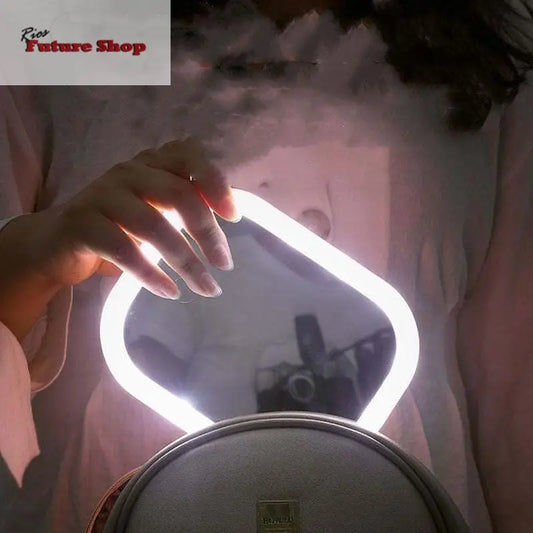 Desktop Mirror Dressing Mirror With Light Bulb Fill Light Beauty Makeup - Rios Future Shop