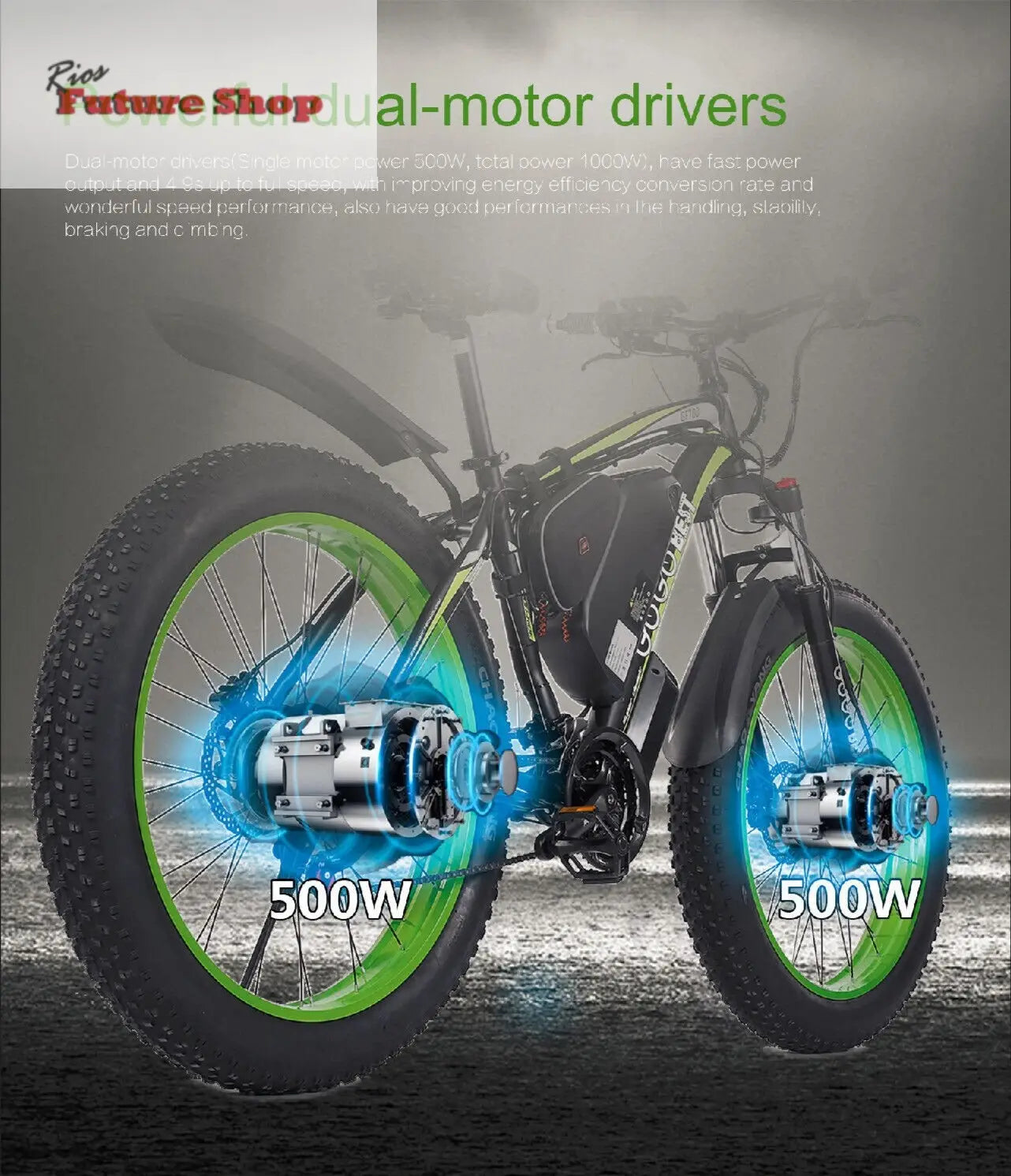 Electric Bicycle E - bike Dual - motor - Rios Future Shop