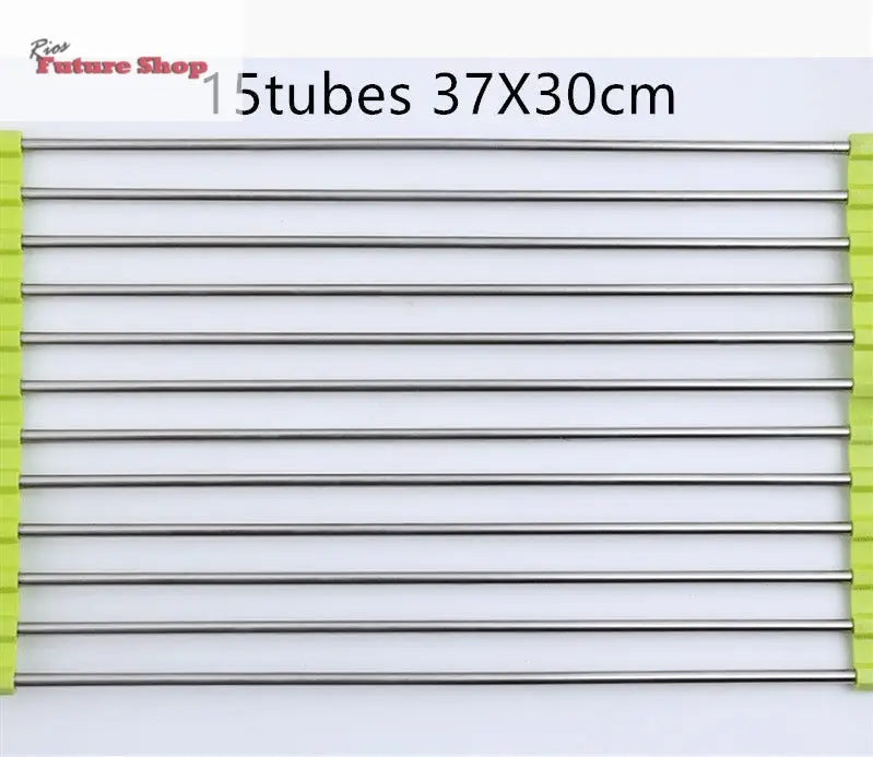 Folding Kitchen Drain Sink Rack Stainless Steel - Rios Future Shop