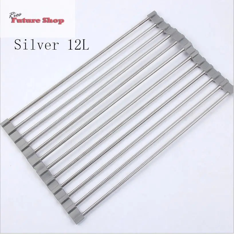 Folding Kitchen Drain Sink Rack Stainless Steel - Rios Future Shop