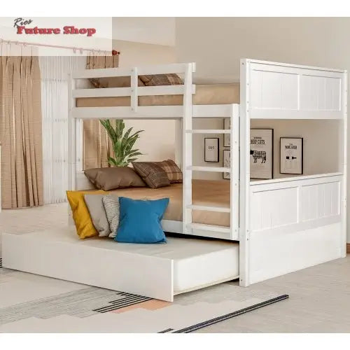 Full Over Full Bunk Bed With Twin Size Trundle - Rios Future Shop