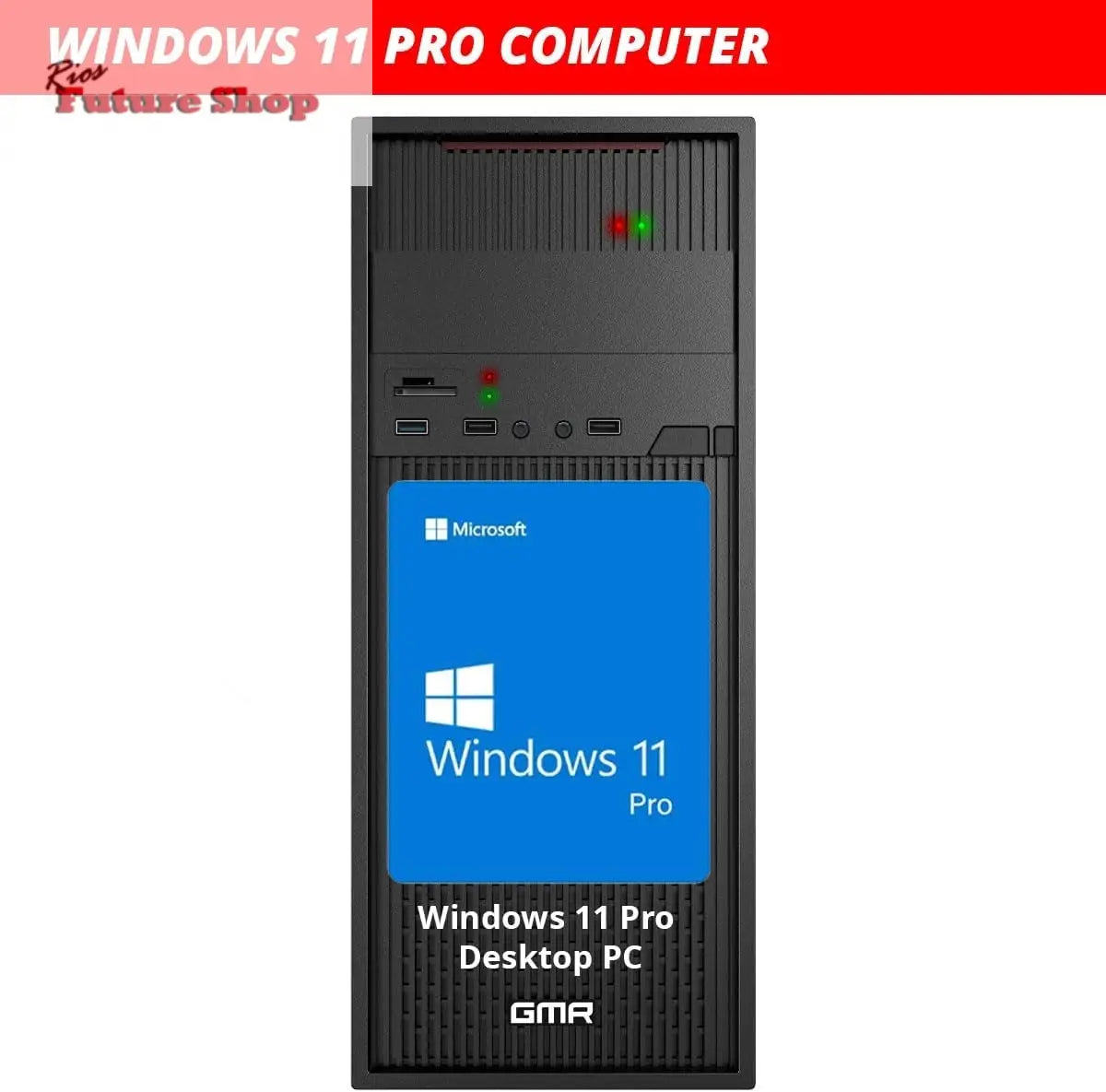 GMR Ultra Intel i7 PC - Calculadora rápida + Ordenador para Oficina y Oficina en casa con 32 GB DDR4 RAM/Memoria RAM - SSD de 2 TB - DVD+RW - USB 3.0 - WiFi 600 y Bluetooth 5 - Win 11 Pro - Rios Future Shop