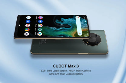 Cubot MAX 3 Smartphone 6.95" Ultra Large Screen 48MP Triple Camera Cellphone 5000mAh Battery Celular NFC 64GB ROM Android 11 OTG