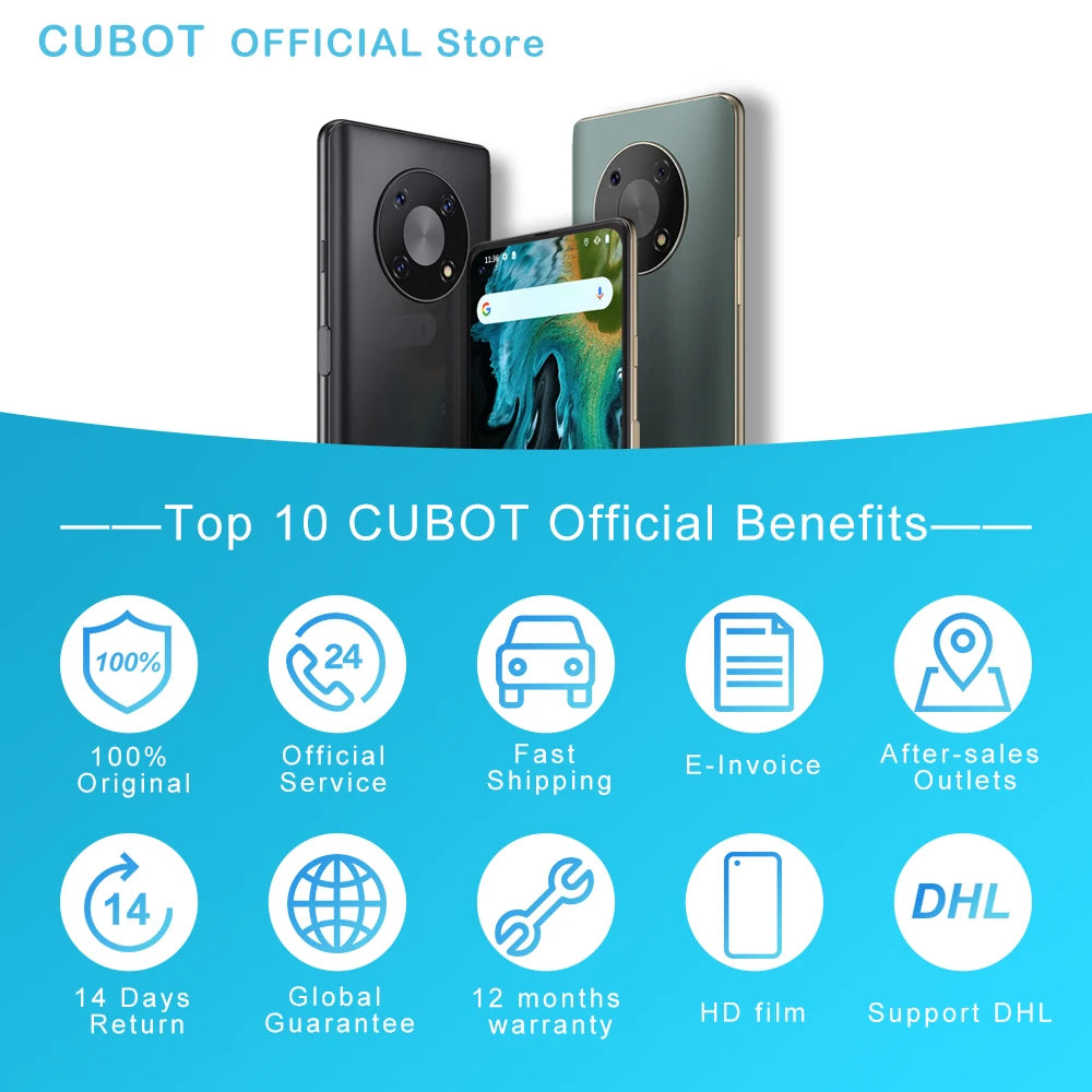 Cubot MAX 3 Smartphone 6.95" Ultra Large Screen 48MP Triple Camera Cellphone 5000mAh Battery Celular NFC 64GB ROM Android 11 OTG