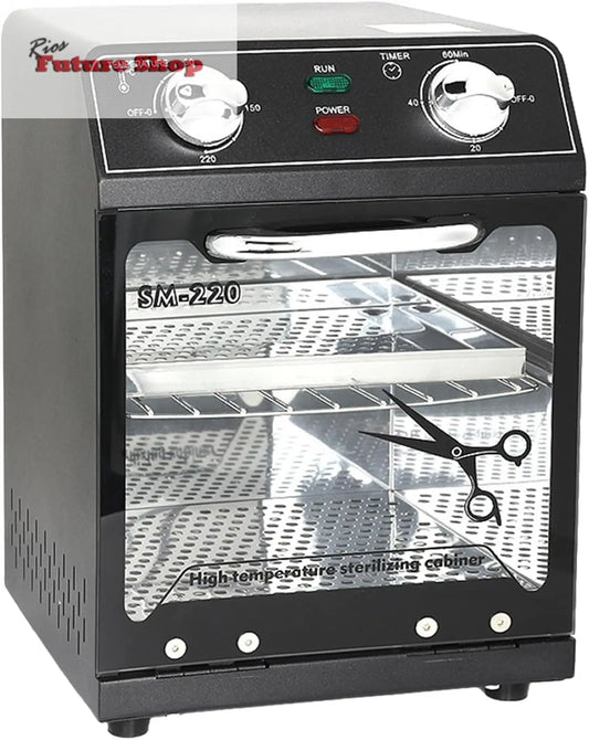 Henlivy Esterilizador de alta temperatura, máximo 220 °C, con control de temperatura y temporizador, para peluquería, spa, salón de uñas, esterilizador de herramientas - Rios Future Shop