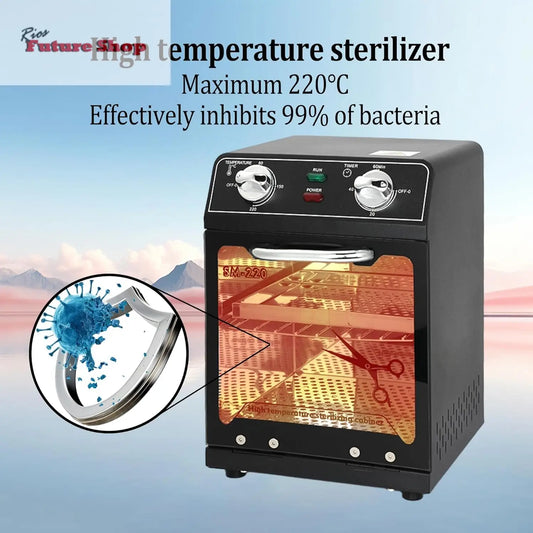 Henlivy Esterilizador de alta temperatura, máximo 220 °C, con control de temperatura y temporizador, para peluquería, spa, salón de uñas, esterilizador de herramientas - Rios Future Shop