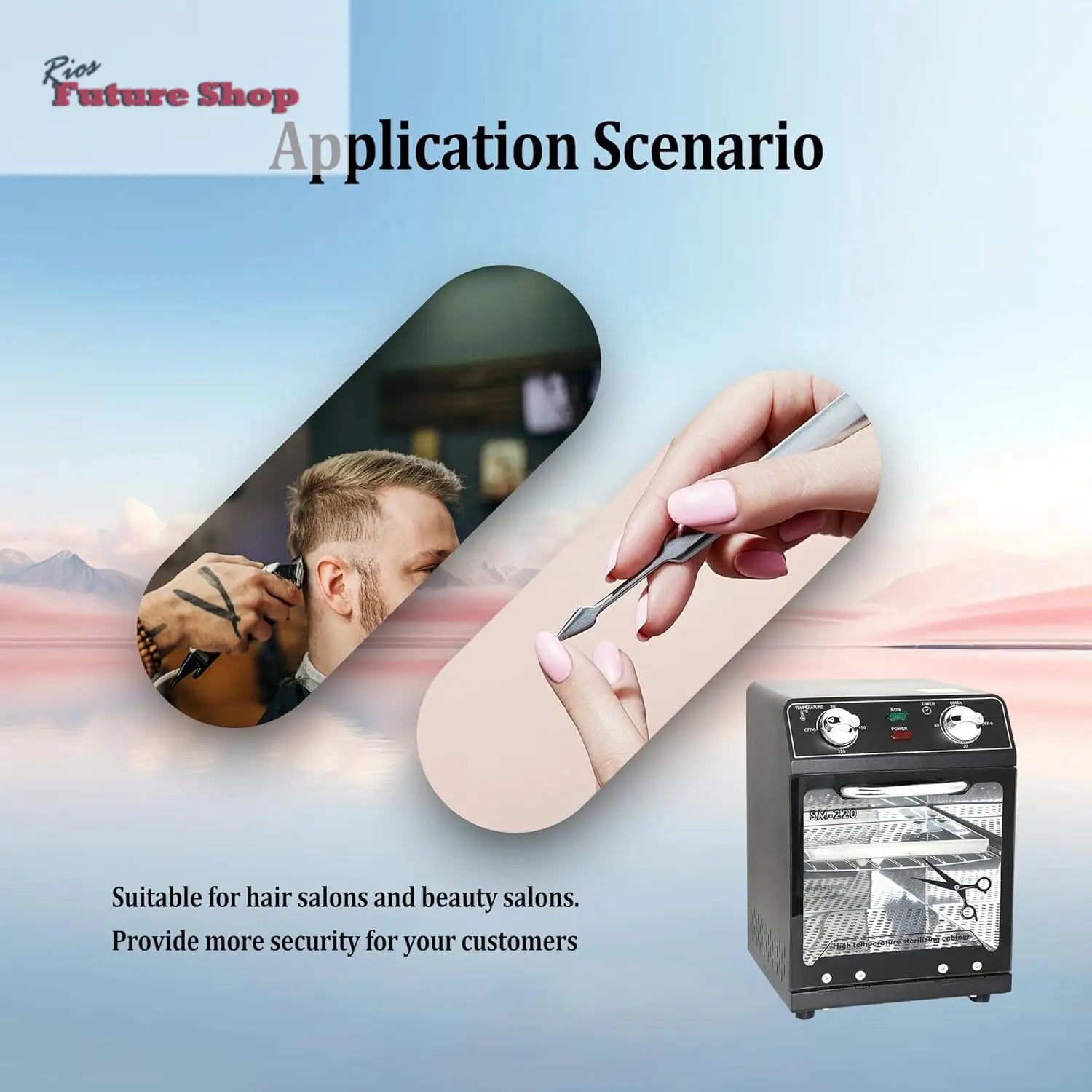 Henlivy Esterilizador de alta temperatura, máximo 220 °C, con control de temperatura y temporizador, para peluquería, spa, salón de uñas, esterilizador de herramientas - Rios Future Shop