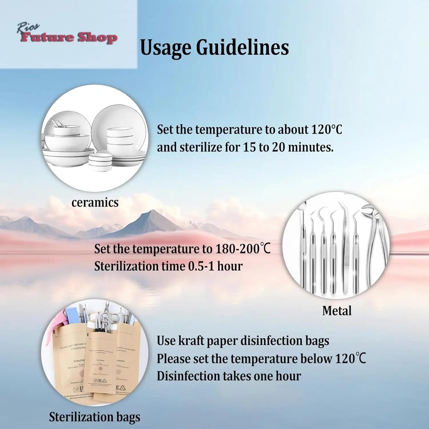 Henlivy Esterilizador de alta temperatura, máximo 220 °C, con control de temperatura y temporizador, para peluquería, spa, salón de uñas, esterilizador de herramientas - Rios Future Shop