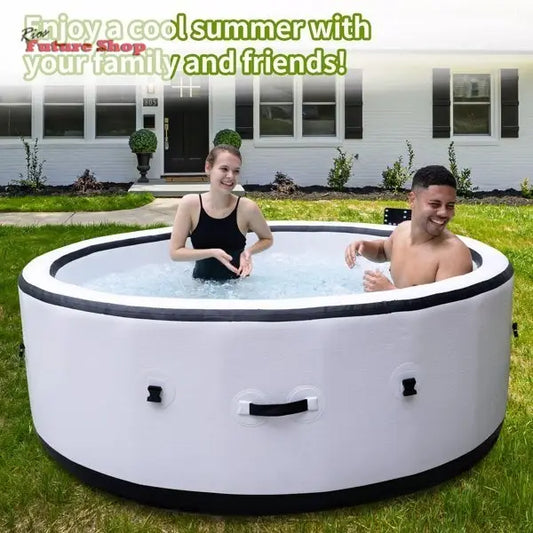 Inflatable Hot Tub, Portable Spa Pool, Outdoor Spa Center That Can Accommodate 4 - 6 People, With Lid And 6 Colored Light Beads - Rios Future Shop