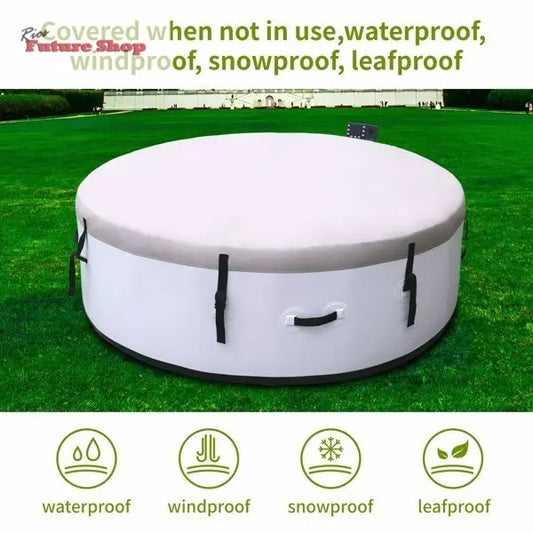 Inflatable Hot Tub, Portable Spa Pool, Outdoor Spa Center That Can Accommodate 4 - 6 People, With Lid And 6 Colored Light Beads - Rios Future Shop