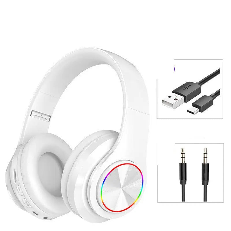LED Wireless Bluetooth Headphones Gaming Headsets Sport Earphone With Support TF Card Colorful Breathing Lights CJdropshipping