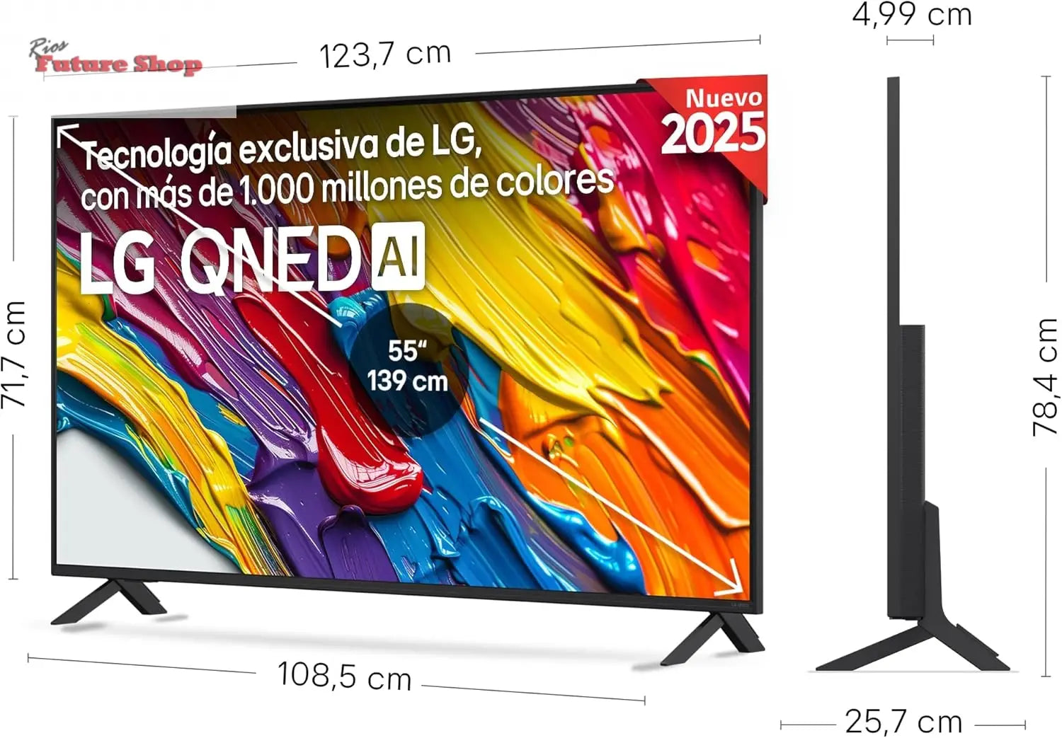LG 55QNED84A6C Televisão de 55", 4K QNED EVO, Smart TV, WebOS 25, processador potente e inteligente, Super Upscaling, Dolby Dilgital Plus, Alexa/Google Assistant, preto - Rios Future Shop