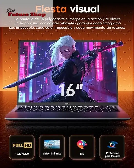 Laptop 16" New lntel Alder Lake N150 (until 3.6Ghz) DDR4 2666MHz-3200MHz,16 GB RAM 512 GB SSD AZO