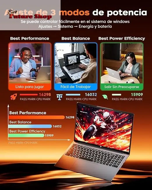 Laptop 16" New lntel Alder Lake N150 (until 3.6Ghz) DDR4 2666MHz-3200MHz,16 GB RAM 512 GB SSD AZO