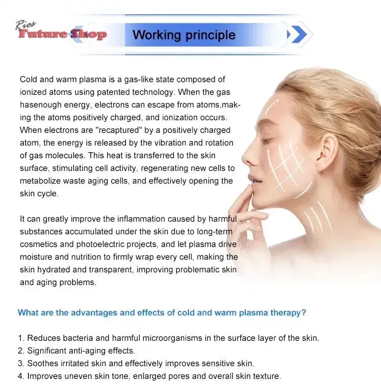 Newest 8 in 1Fusion Plasma Scalp Diamond Stamp Jet Plasma Professional Lase Fibroblast Ozone Wart Spray Pen Removal Salon - Rios Future Shop