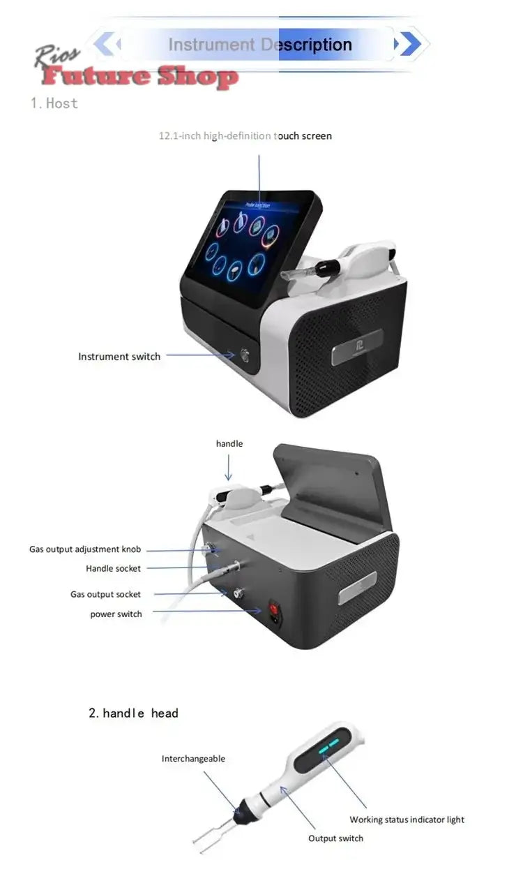 Newest 8 in 1Fusion Plasma Scalp Diamond Stamp Jet Plasma Professional Lase Fibroblast Ozone Wart Spray Pen Removal Salon - Rios Future Shop