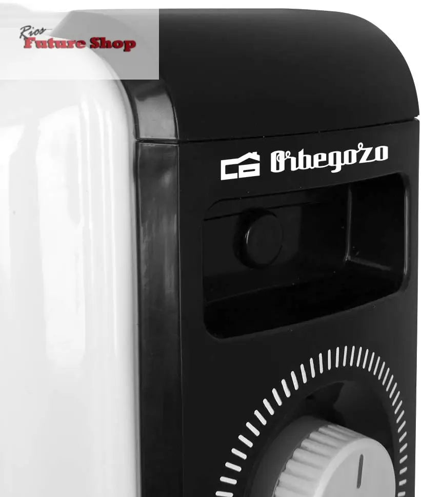 Orbegozo RF 2000, Radiador elétrico de baixo consumo, 2000 W, 3 potências de calor, 9 elementos, termostato regulável, proteção contra superaquecimento, rodas giratórias, cor branca - Rios Future Shop