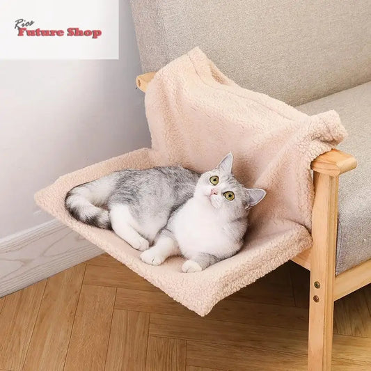 Plush L - shaped Cat Hammock Hanging Cat Nest Pet Products - Rios Future Shop