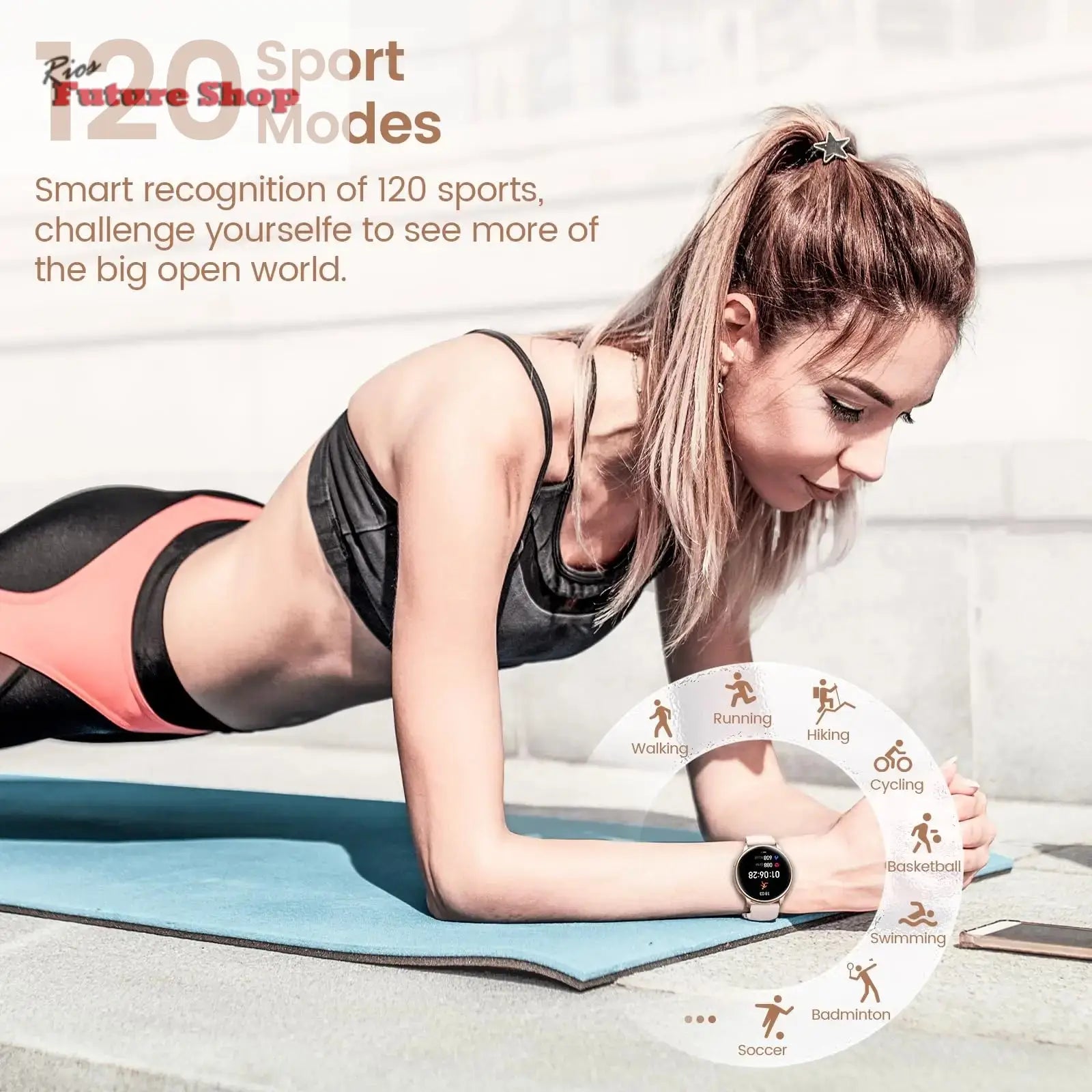 Relógio inteligente para mulheres com função de telefone, tela HD totalmente sensível ao toque de 1,39 polegadas com monitor, ciclo menstrual, monitoramento do sono, pedom - Rios Future Shop