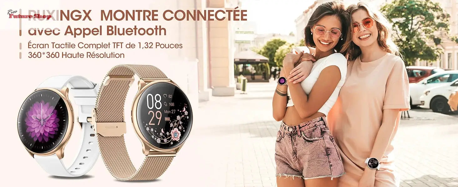 Relógio inteligente para mulheres com função de telefone, tela HD totalmente sensível ao toque de 1,39 polegadas com monitor, ciclo menstrual, monitoramento do sono, pedom - Rios Future Shop