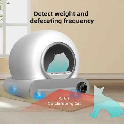 Tonepie 65L Automatic Smart Cat Litter Box Self Cleaning Fully Enclosed Cat Litter Box Pet Toilet Litter Tray English versions