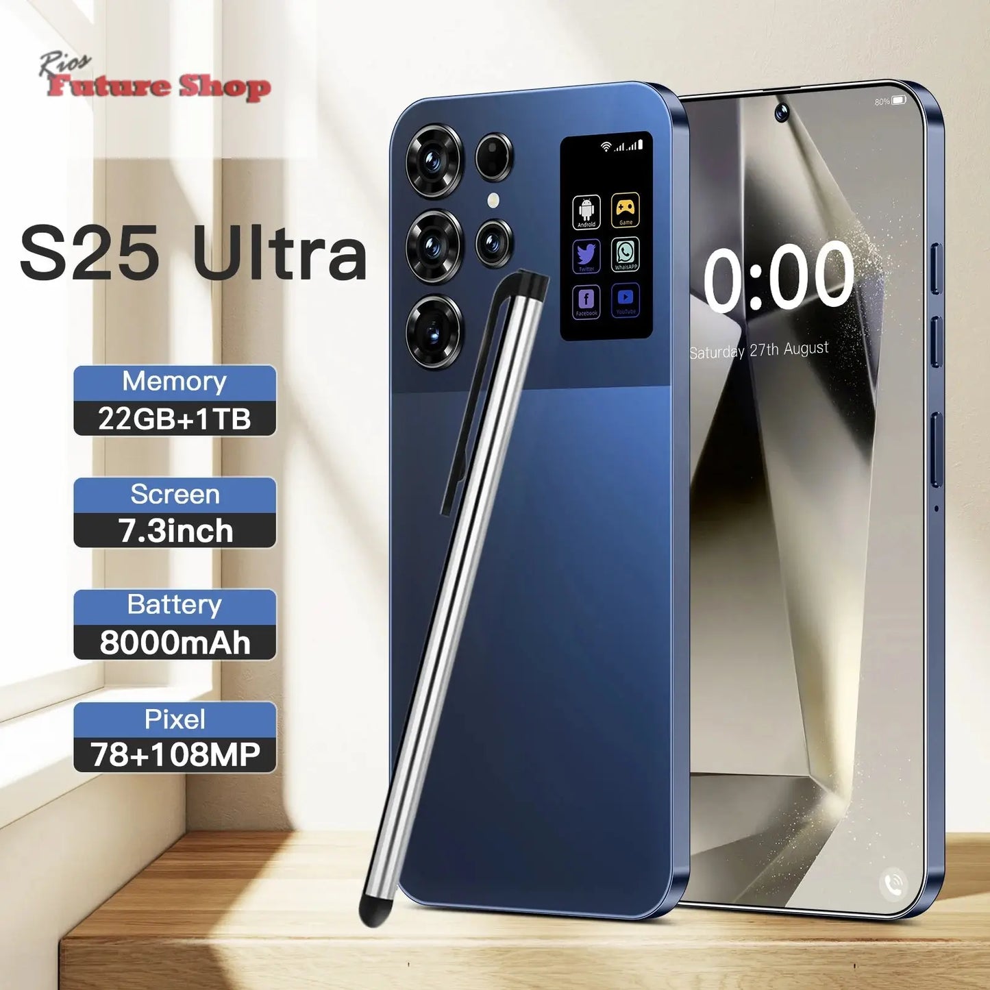 S25 ULTRA Smartphone Global 5G Android 15 Mobile Phones 22+1TB Gaming - Rios Future Shop