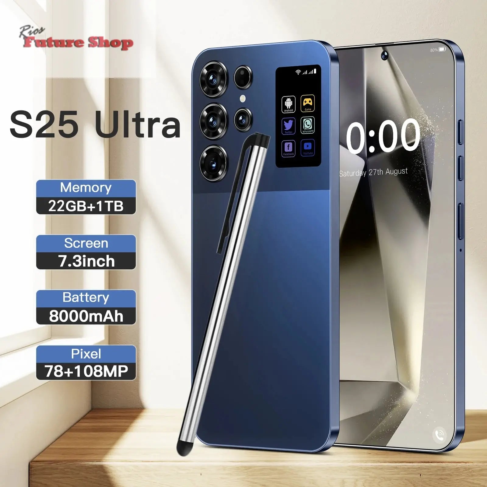 S25 ULTRA Smartphone Global 5G Android 15 Mobile Phones 22+1TB Gaming - Rios Future Shop