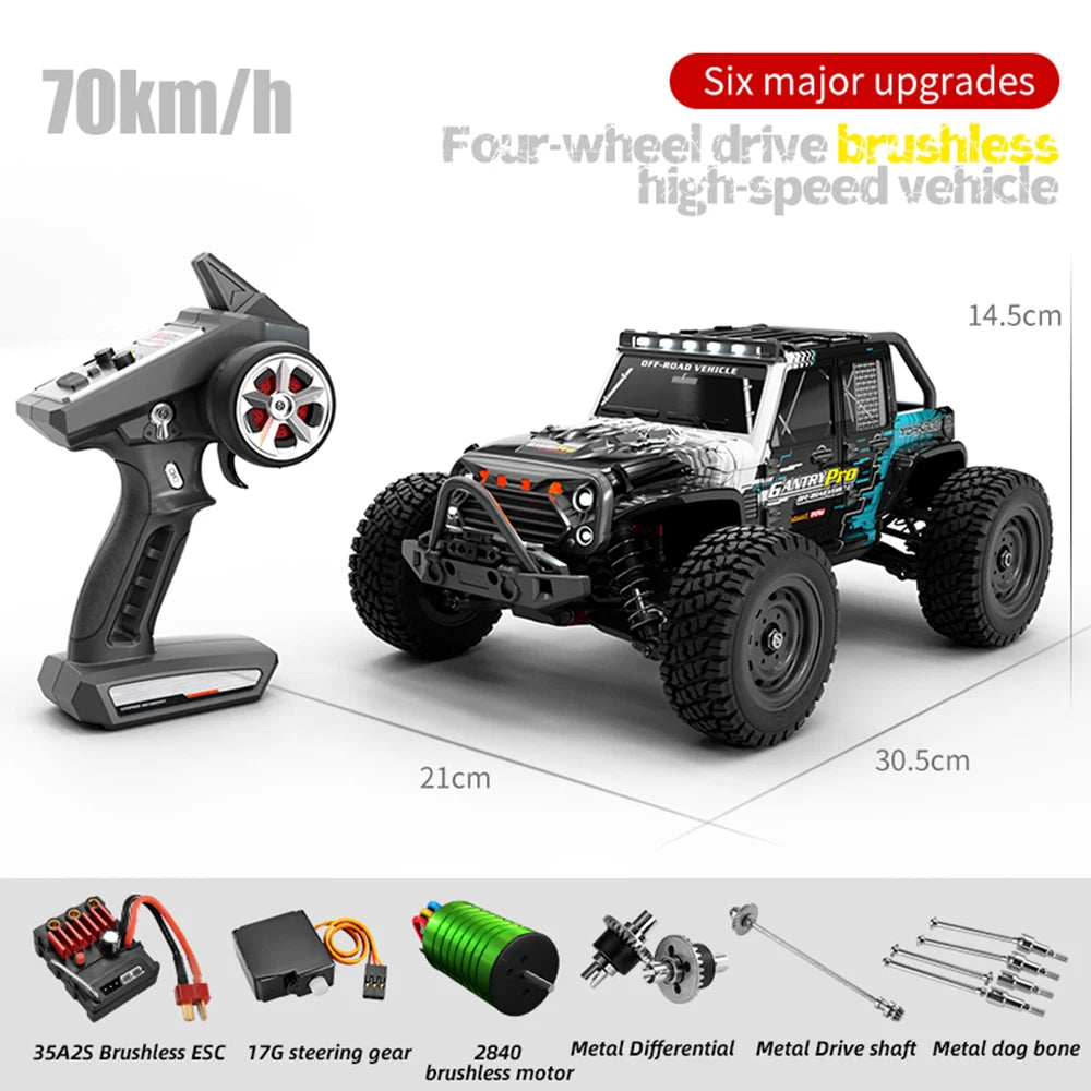 70KM/H 4WD RC Car With Led Brushless Motor Remote Control Cars High Speed Drift Monster Truck Toys for Children's toys Wltoys