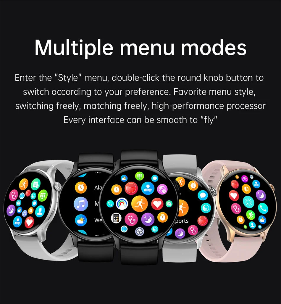 2024 True AMOLED Smart Watch Ladies Screen Always Show Time 466*466 HD Health Tracker Voice Calling Smartwatch Women For Xiaomi