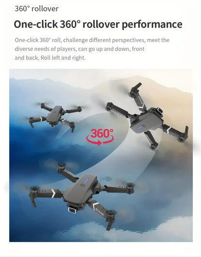 Professional Drone E88 4K Wide-Angle HD 1080P Camera WiFi FPV Height Hold Foldable RC Drone Quadrotor Helicopter Children's Toys