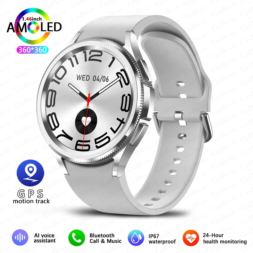 For Samsung Galaxy Watch6 Classic New Smart Watch Men's Sports Fitness Health Detection Waterproof Bluetooth Call Smartwatches