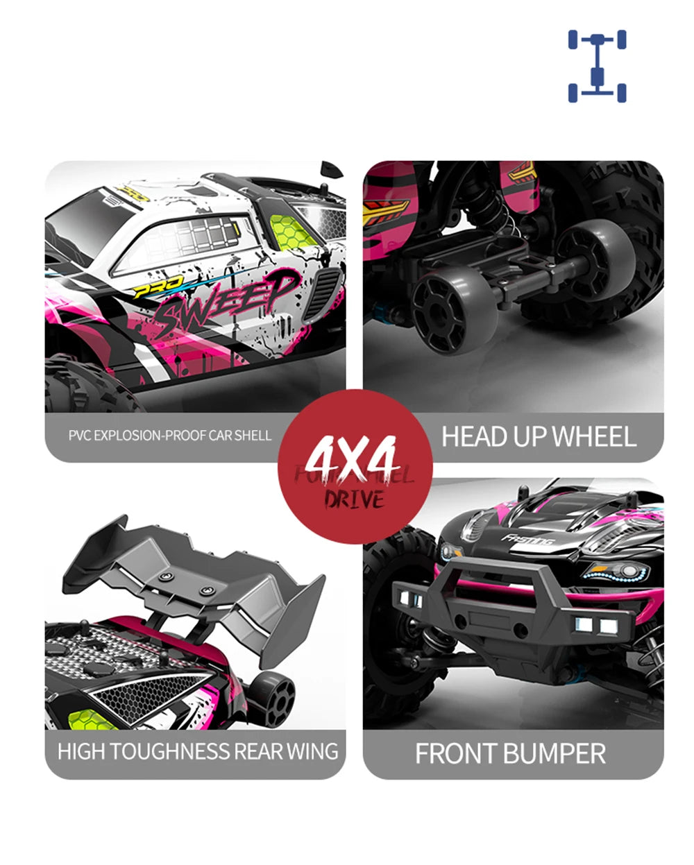 70KM/H 4WD RC Car With Led Brushless Motor Remote Control Cars High Speed Drift Monster Truck Toys for Children's toys Wltoys